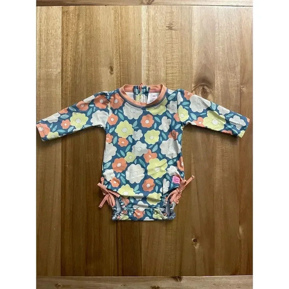 Ruffle Butts Other - Ruffle Butts Baby Girls Long Sleeve Rash Guard Swimsuit Floral 6-12M